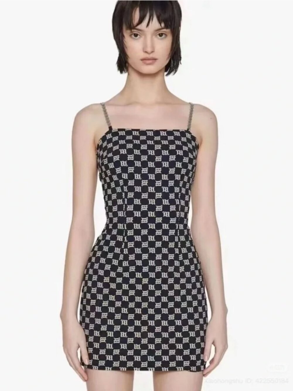 MISBHV Black Monogram Minidress